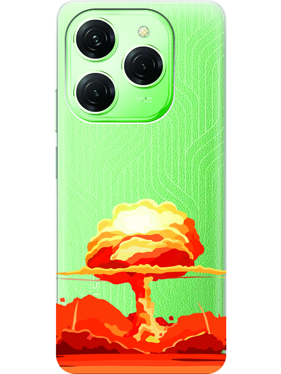 

Силиконовый чехол на Tecno Spark 20 Pro с рисунком "Ядерный взрыв" прозрачный, Прозрачный;красный, 20011920