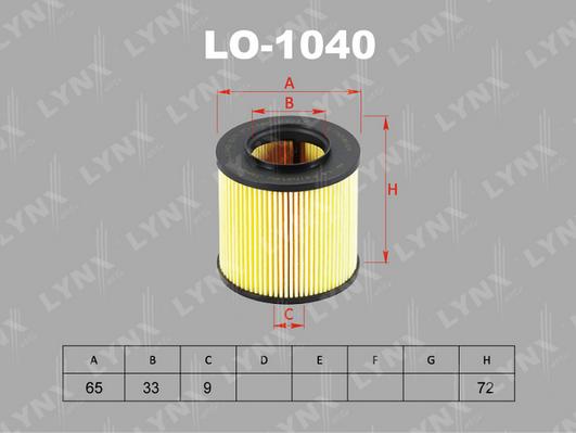

LYNXAUTO LO-1040 Фильтр масл.AUDI A3/VW PASSAT, GOLF V 1.4-1.6 FSI 1шт