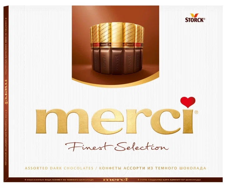 Конфеты Merci, ассорти из темного шоколада, 3 шт по 250 г