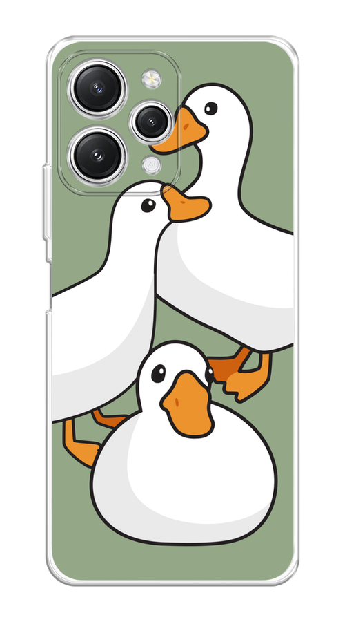 

Чехол на Xiaomi Redmi 12 "Утиное трио", Оранжевый;белый;серый, 319250-1