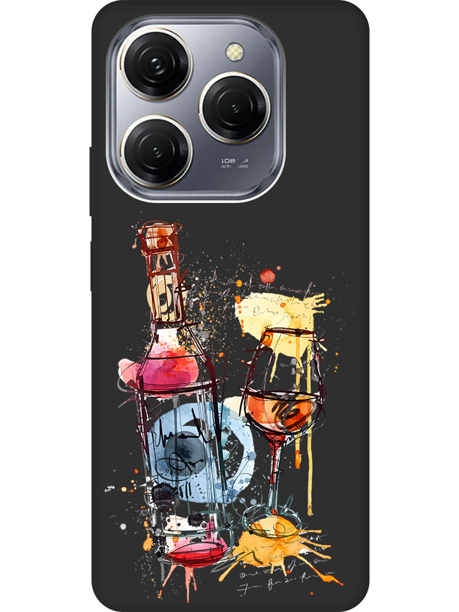 

Силиконовый чехол на Tecno Spark 20 Pro с рисунком "Aquarelle Wine" Soft Touch черный, Черный;голубой;красный;оранжевый, 20011921