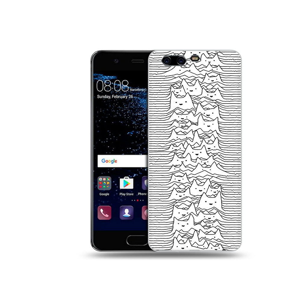

Чехол MyPads Tocco для Huawei P10 черно белые коты 3D (PT60870.50.682), Прозрачный, Tocco