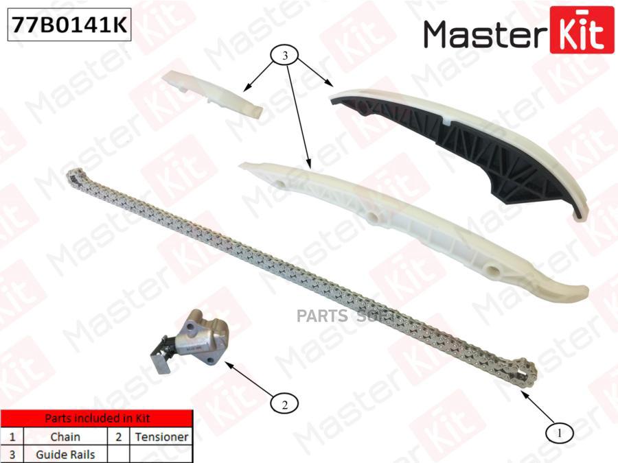 MASTERKIT 77B0141K Комплект цепи ГРМ (без звездочек)\ VAG CZPB,CNCD 77B0141K