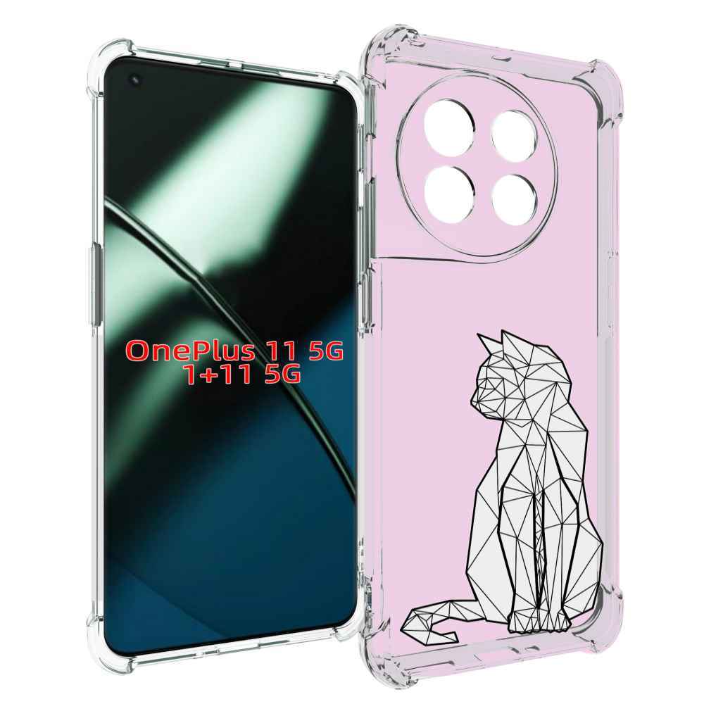 

Чехол MyPads белый котик с гранями для OnePlus 11, Прозрачный, Tocco