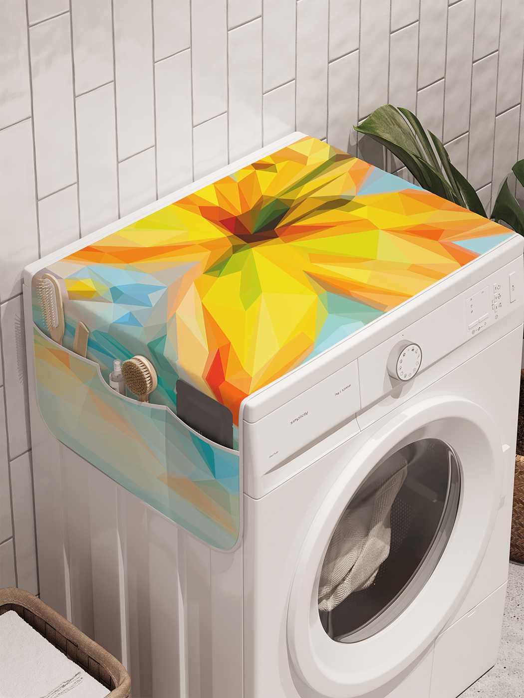 фото Органайзер для хранения ambesonne "цветочные духи" на стиральную машину, 45x120 см