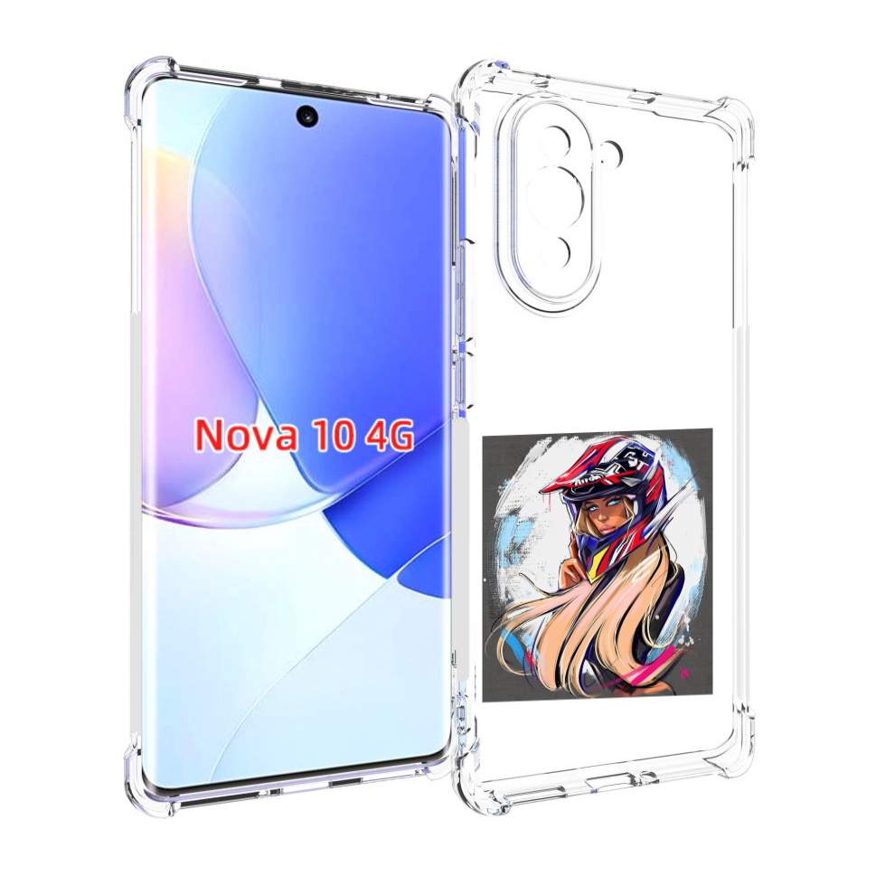 

Чехол MyPads девушка-в-шлеме для Huawei Nova 10, Прозрачный, Tocco