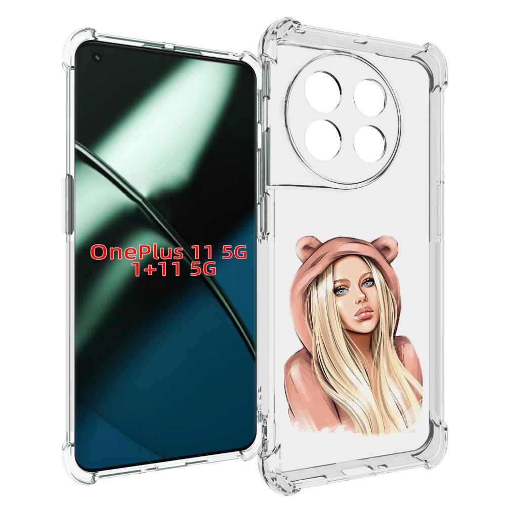 

Чехол MyPads блондинка-в-капюшоне женский для OnePlus 11, Прозрачный, Tocco
