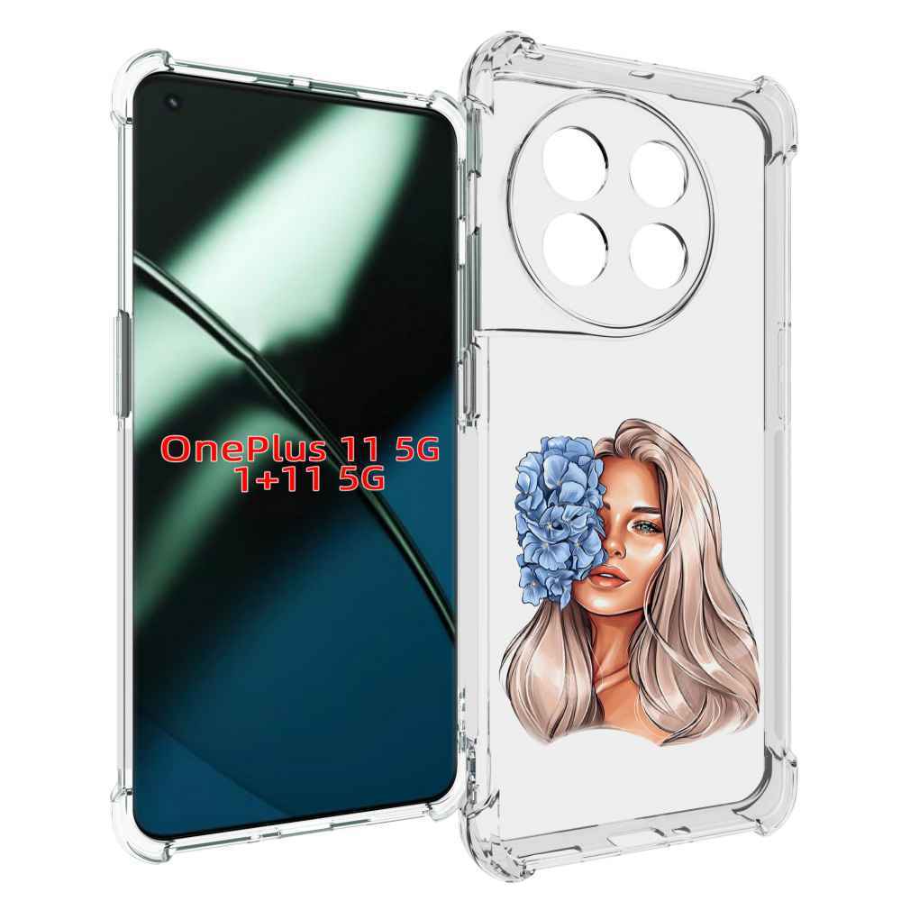 

Чехол MyPads блондинка-с-голубыми-цветами женский для OnePlus 11, Прозрачный, Tocco
