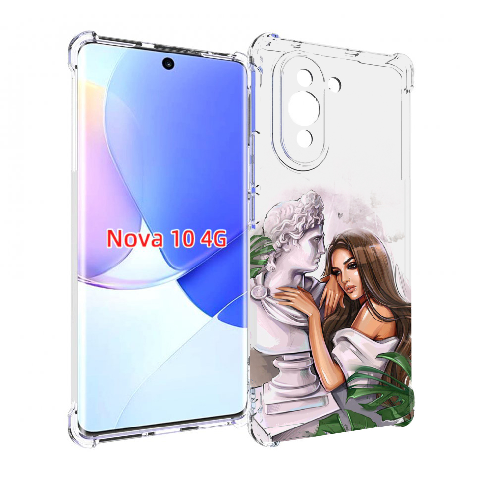 

Чехол MyPads девушка-модель-со-статуей женский для Huawei Nova 10, Прозрачный, Tocco