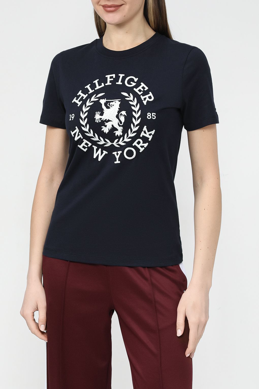 

Футболка женская Tommy Hilfiger WW0WW41058 синяя S, Синий, WW0WW41058