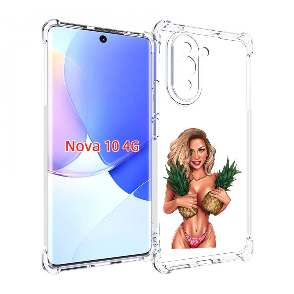 

Чехол MyPads девушка-с-ананасами женский для Huawei Nova 10, Прозрачный, Tocco
