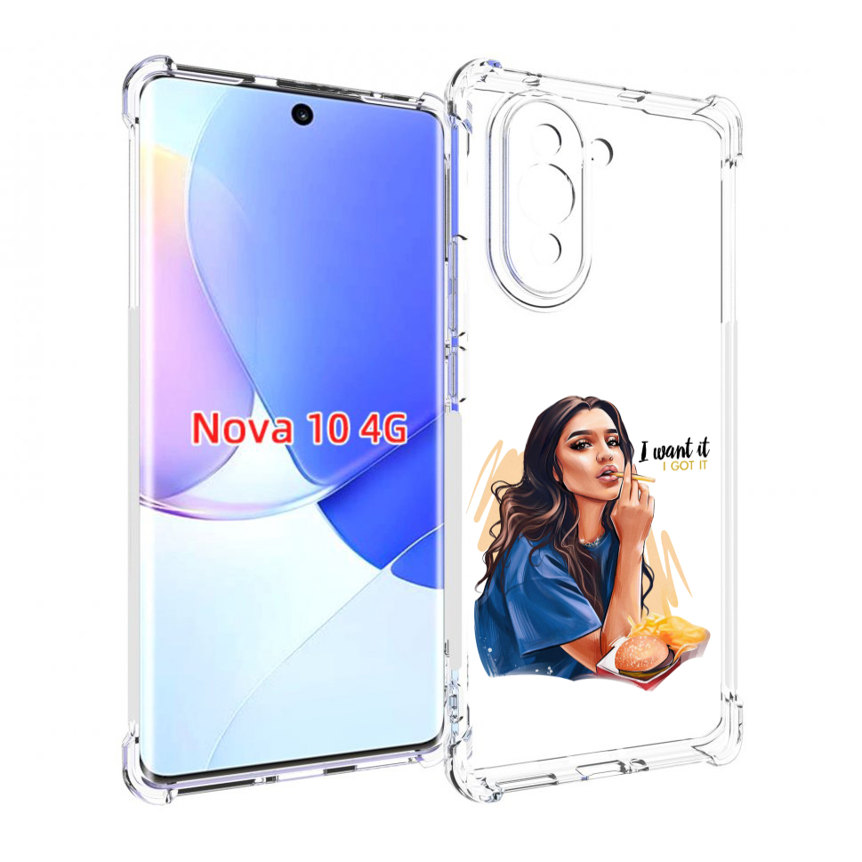 

Чехол MyPads девушка-с-едой-и-сигаретой женский для Huawei Nova 10, Прозрачный, Tocco