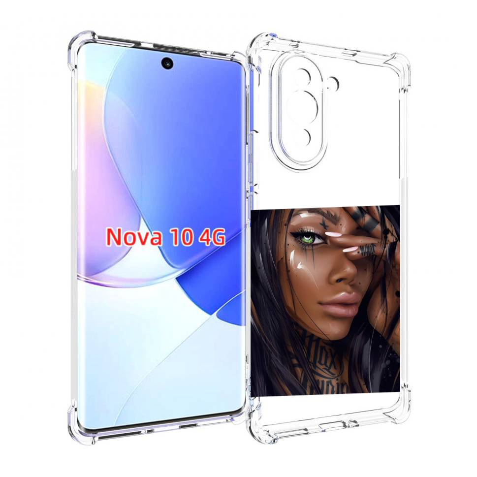 

Чехол MyPads девушка-с-зелеными-глазами-яркими для Huawei Nova 10, Прозрачный, Tocco