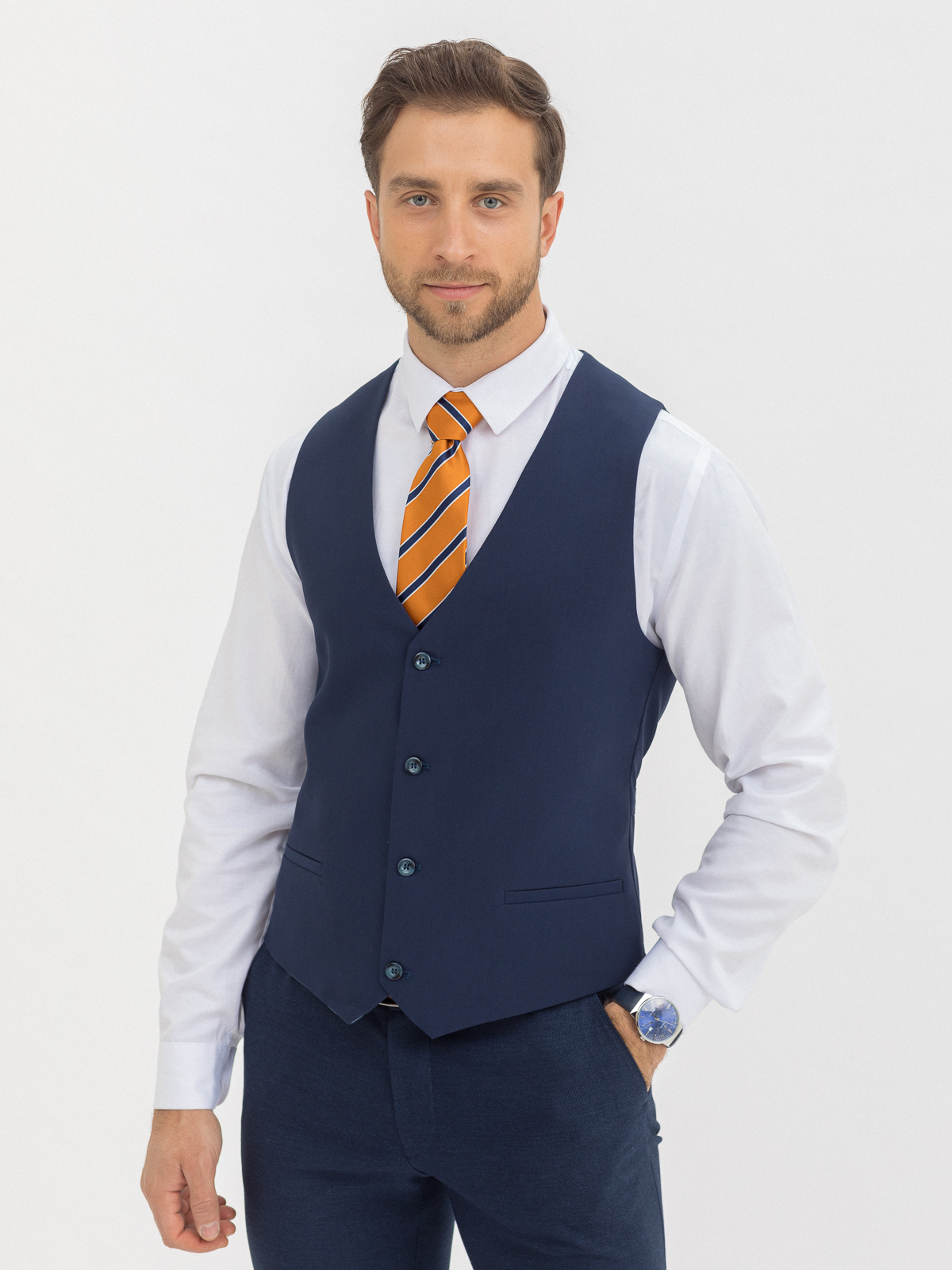 

Утепленный жилет мужской Marc De Cler Gs30416-5-182 синий 52 RU, Gs30416-5-182