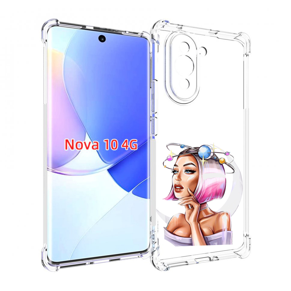 

Чехол MyPads девушка-с-планетами-на-голове женский для Huawei Nova 10, Прозрачный, Tocco