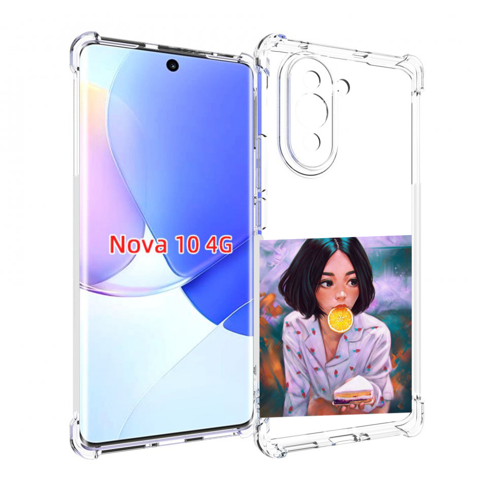 

Чехол MyPads девушка-с-чизкейком женский для Huawei Nova 10, Прозрачный, Tocco