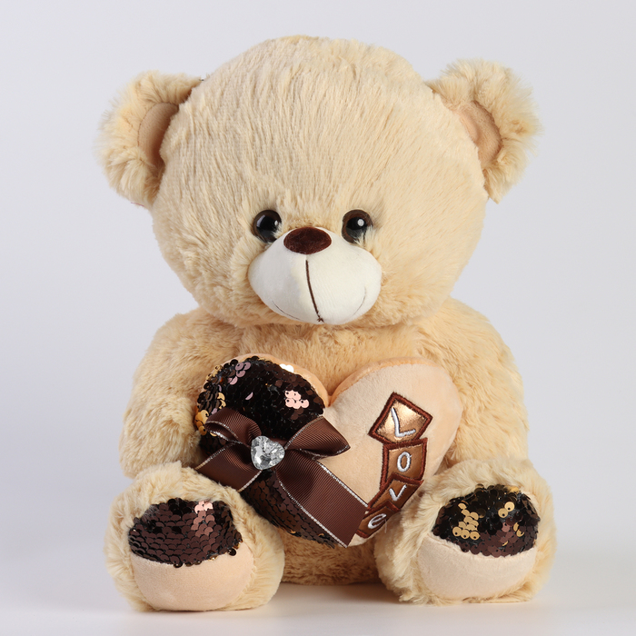 

Мягкая игрушка Мишка с сердцем, 30 см, Бежевый;коричневый