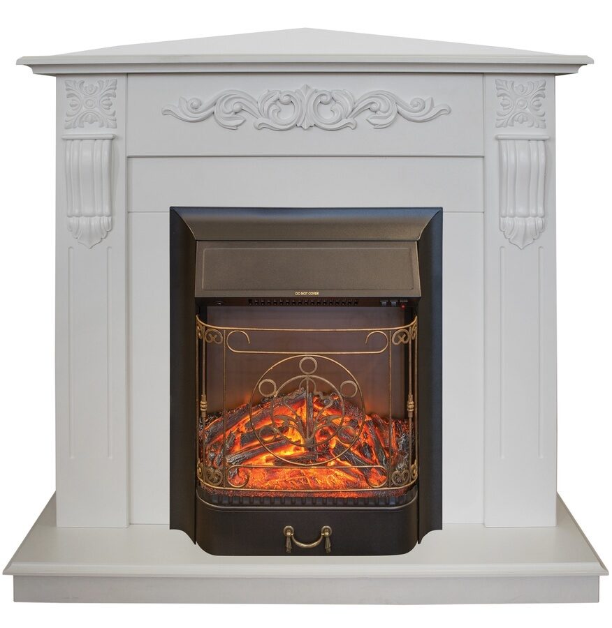 

Электрокамин Real Flame Dominica WT Corner c очагом Majestic S Lux Black