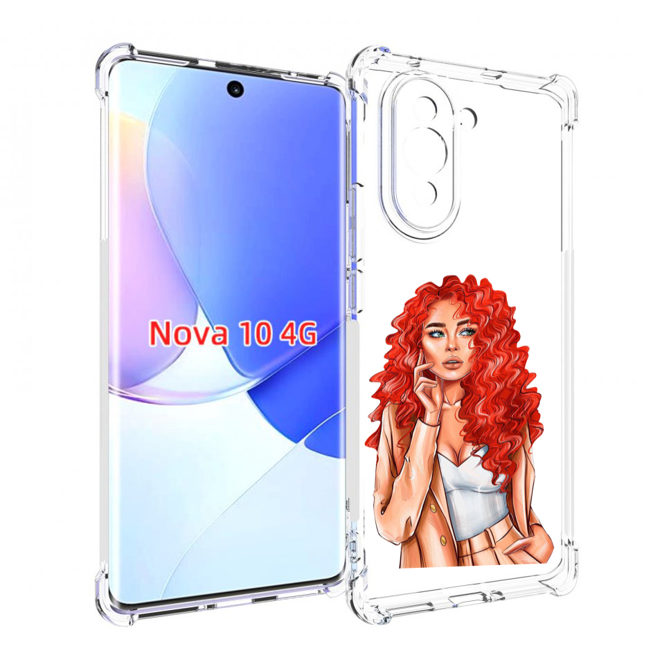 

Чехол MyPads девушка-с-яркими-волосами женский для Huawei Nova 10, Прозрачный, Tocco