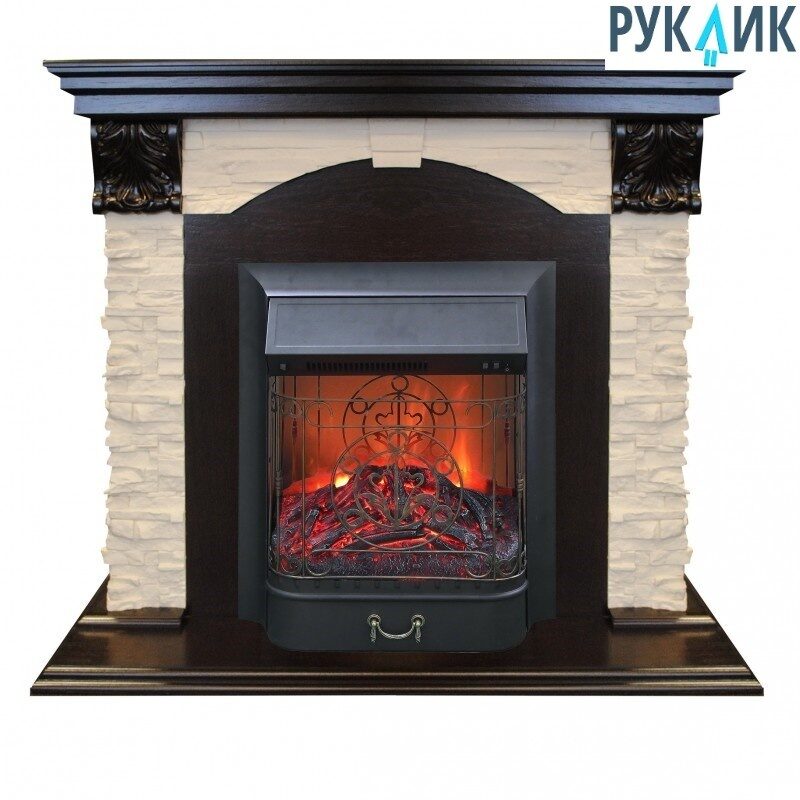

Электрокамин Real Flame Dublin LUX 24 AO с очагом Majestic Lux Black