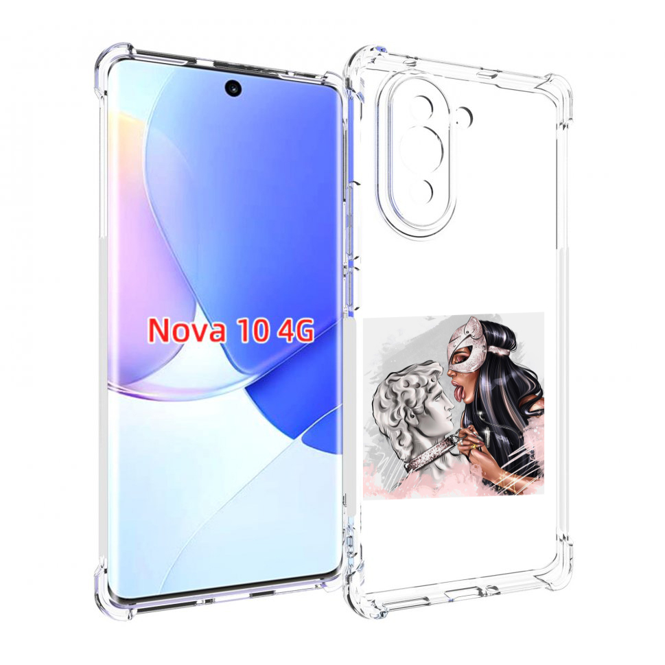 

Чехол MyPads девушка-флирт женский для Huawei Nova 10, Прозрачный, Tocco