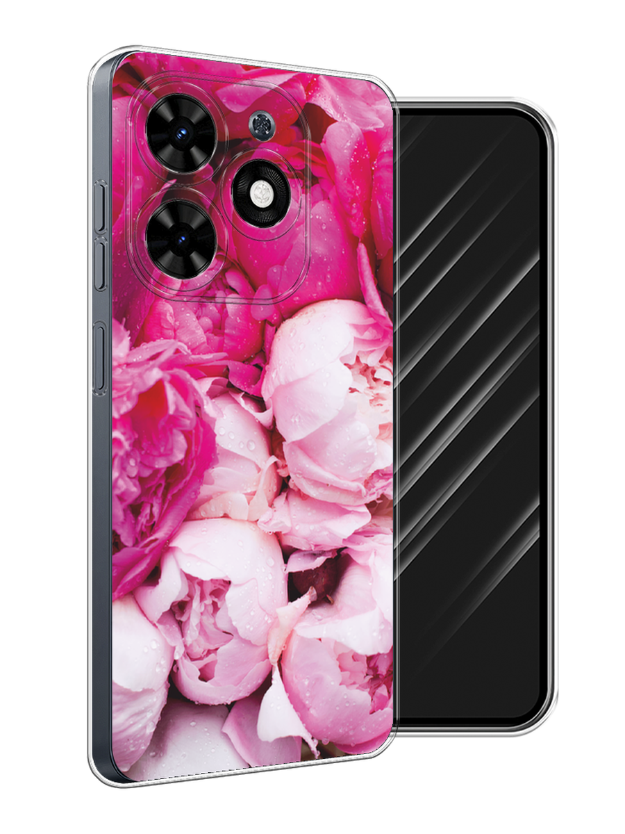 

Чехол Awog на Tecno Spark 20C "Пионы розово-белые", Белый;розовый, 304950-1