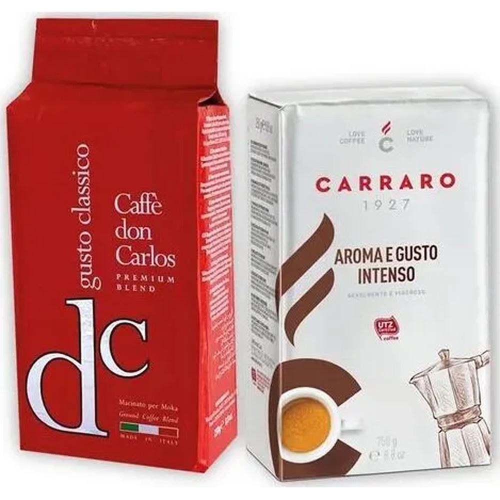 

Кофе молотый Don Carlos gusto classico 250 г + Carraro Aroma e Gusto Intenso 250 г