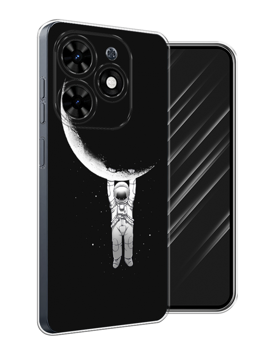 

Чехол Awog на Tecno Spark 20C "Космонавт", Белый;черный, 304950-1