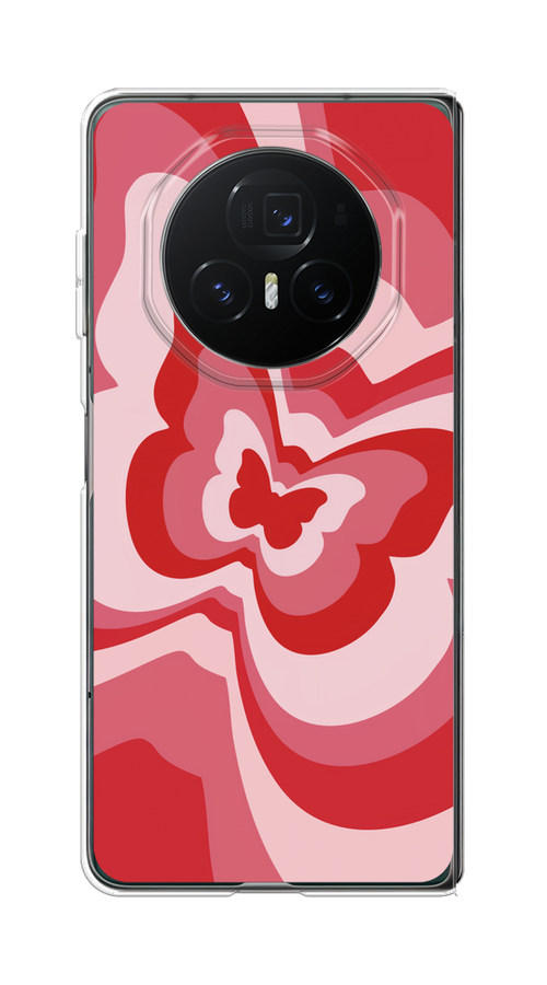 

Чехол на Honor Magic V3 "Бабочка в стиле хиппи", Красный;розовый, 6125050-1