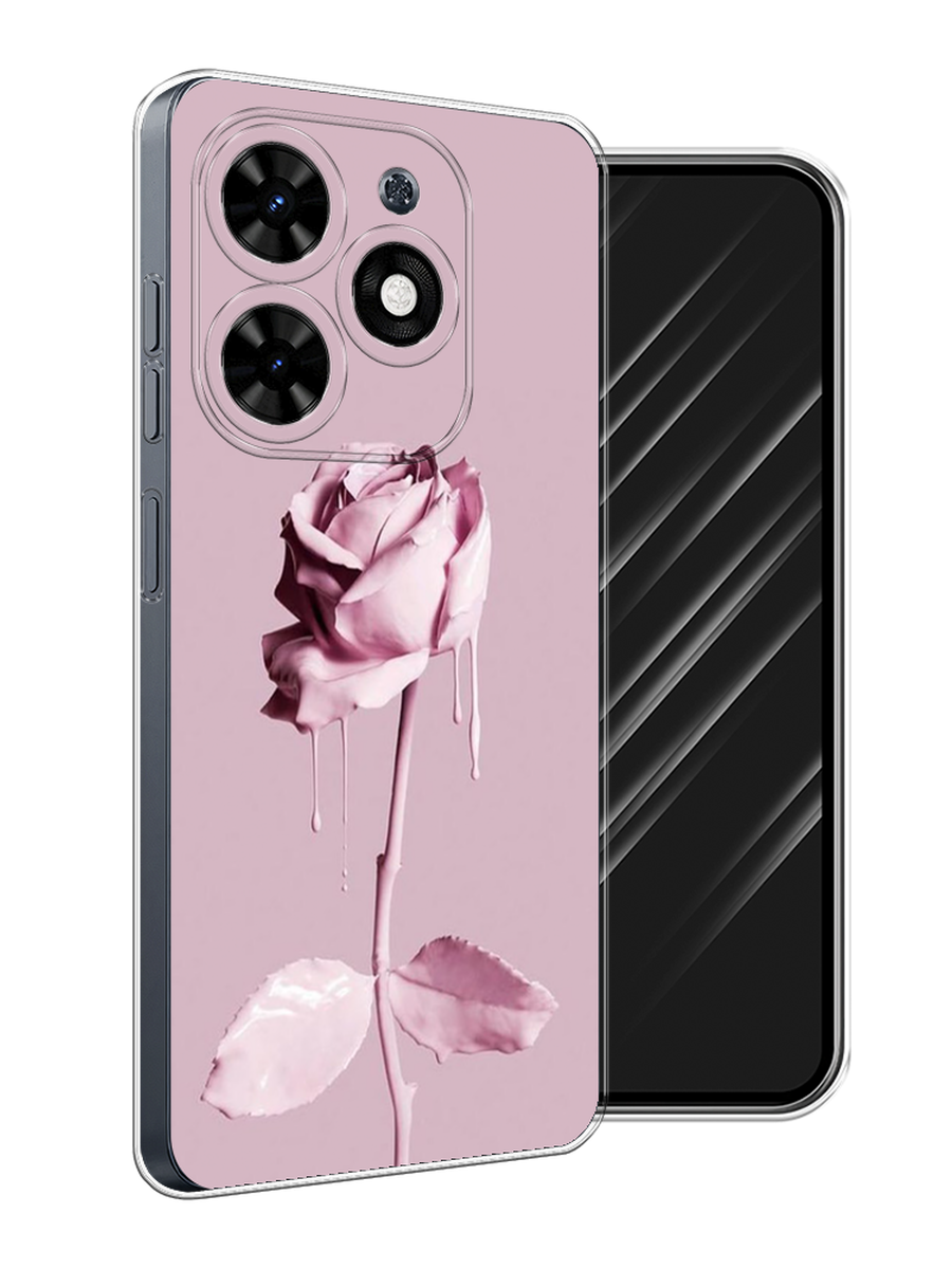 

Чехол Awog на Tecno Spark 20C "Роза в краске", Белый;розовый, 304950-1