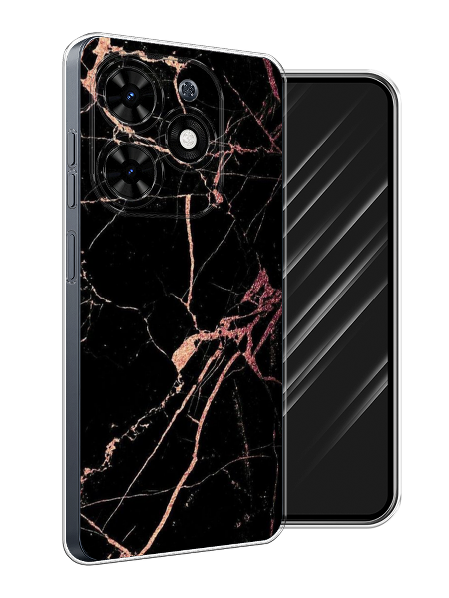 

Чехол Awog на Tecno Spark 20C "Мрамор розовое золото", Черный;розовый, 304950-1