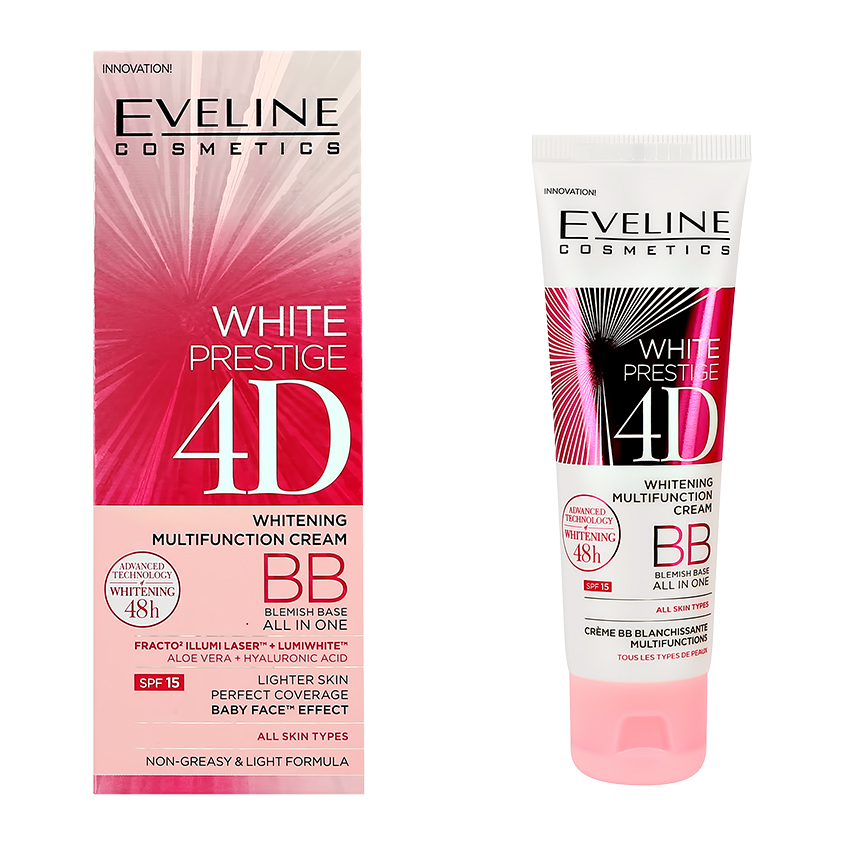 Вв-крем Для Лица Eveline White Prestige 4d Многофункциональный 50 Мл