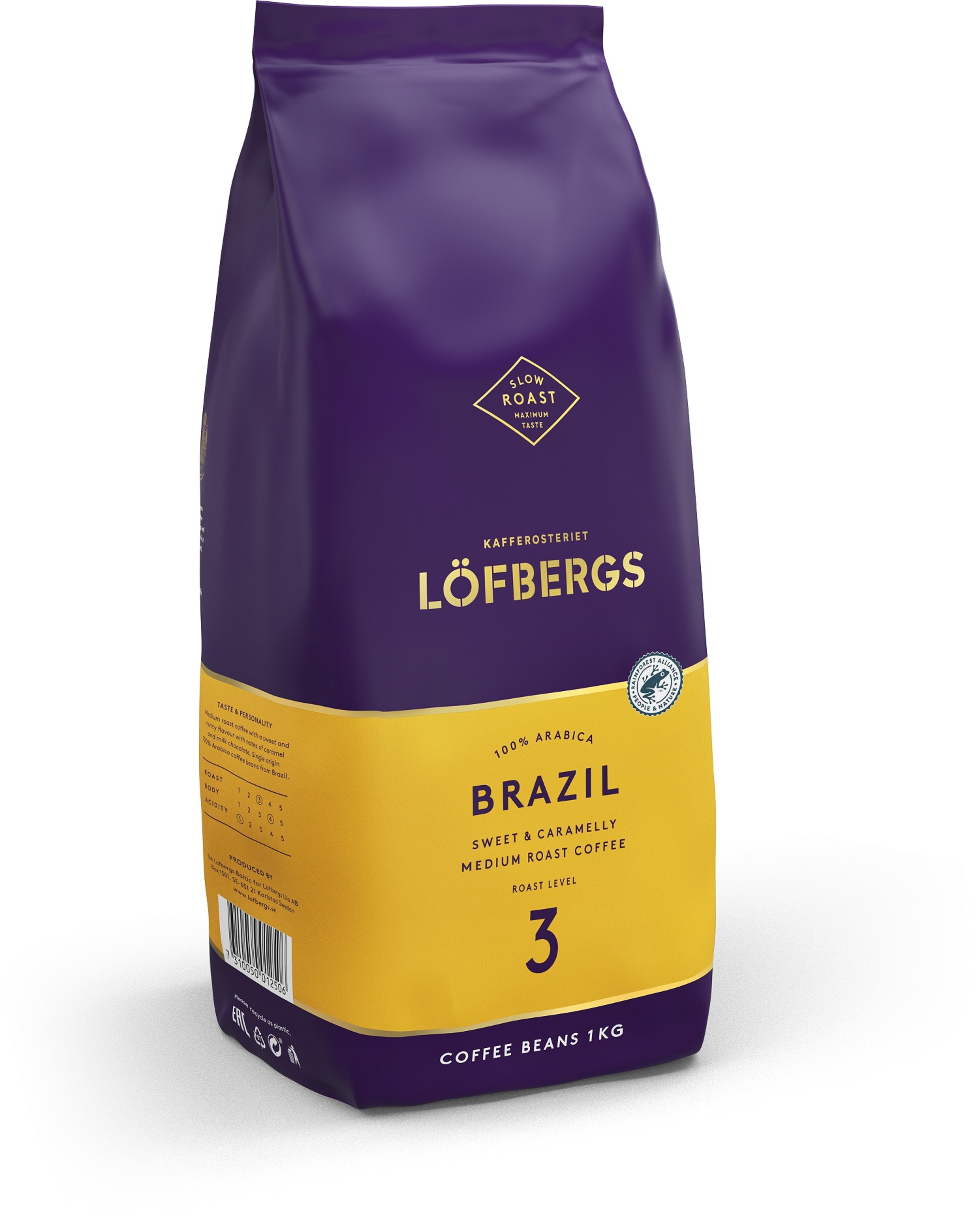 Кофе средней обжарки в зернах LOFBERGS Brasil, 100% арабика, 1 кг