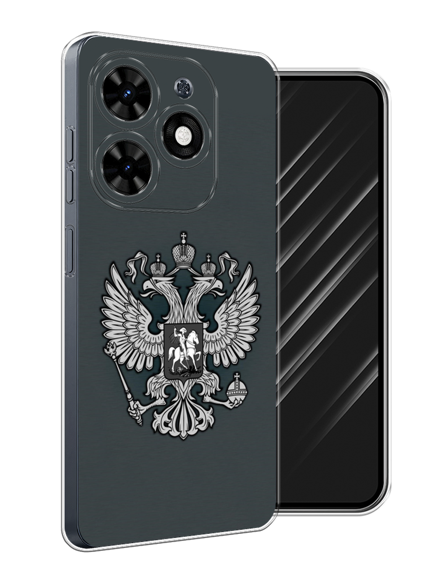 

Чехол Awog на Tecno Spark 20C "Герб России серый", 304950-1
