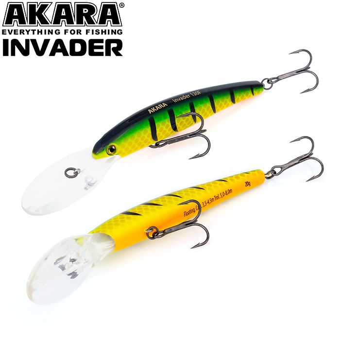 

Воблер Akara Invader 120F 20 гр 5/7 oz 4,7 in A11, Разноцветный, Invader