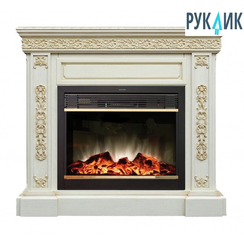 

Электрокамин Real Flame Ekaterina 26 WT с очагом MoonBlaze S LUX Brass