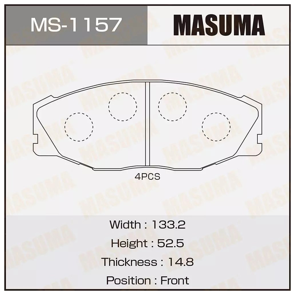 

Тормозные колодки MASUMA дисковые ms1157