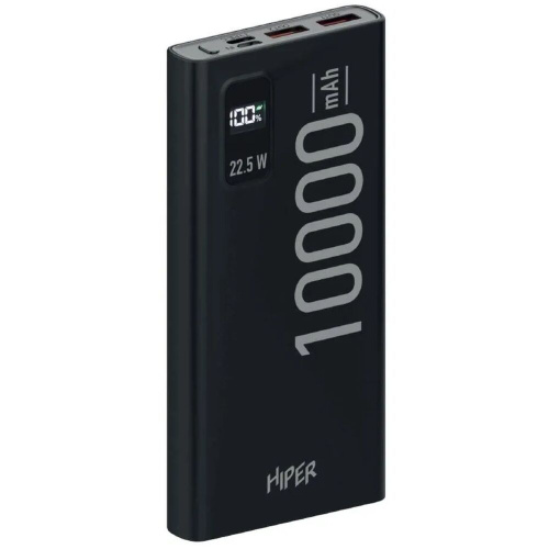 

Внешний аккумулятор Hiper CORE X Transparent 10000mAh 3A QC PD 3xUSB черный