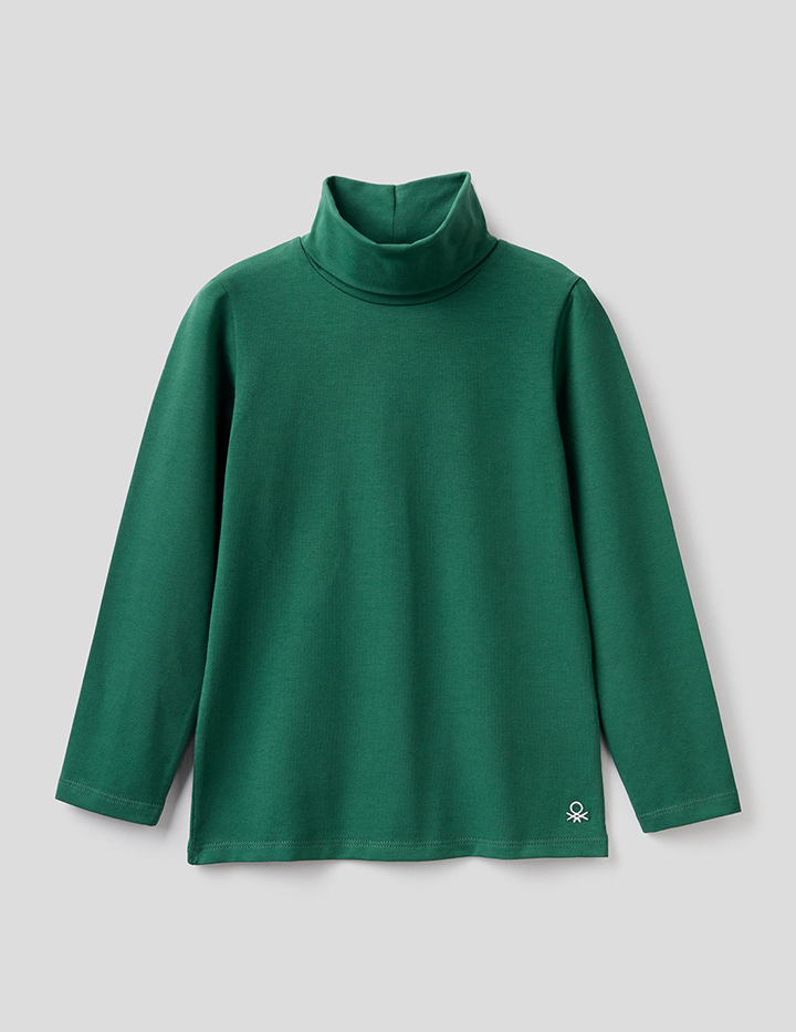 

Водолазка для девочек Benetton цв. зеленый р.110, 21A_3P4ZC2193