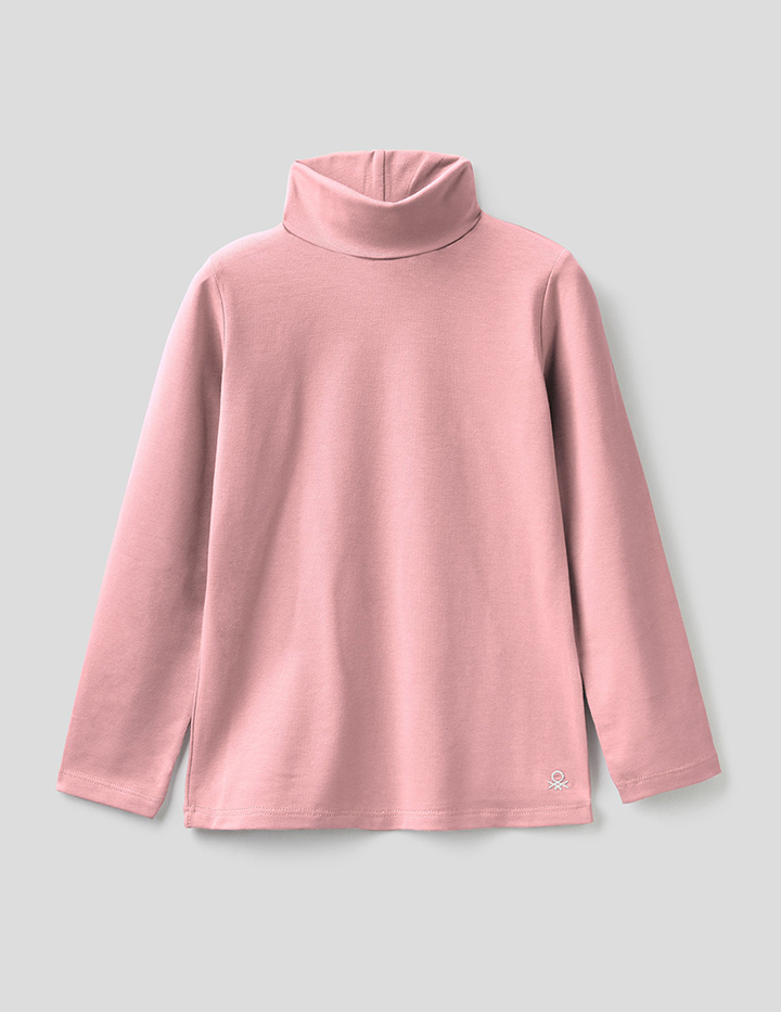 

Водолазка для девочек Benetton цв. розовый р.146, 21A_3P4ZC2193