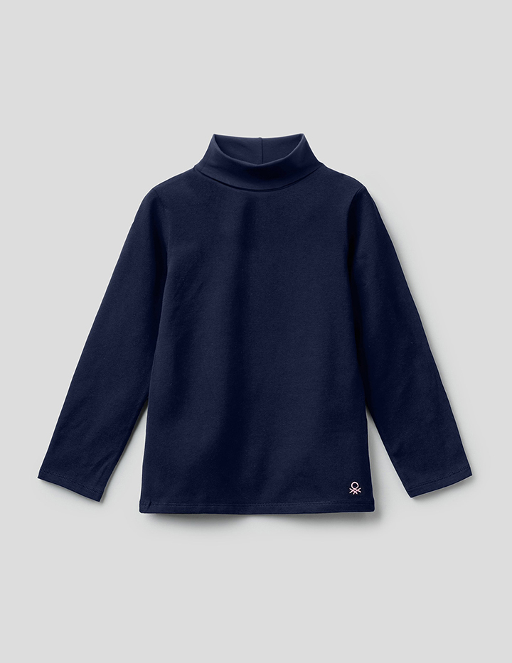 фото Водолазка для девочек benetton цв. синий р.110 united colors of benetton