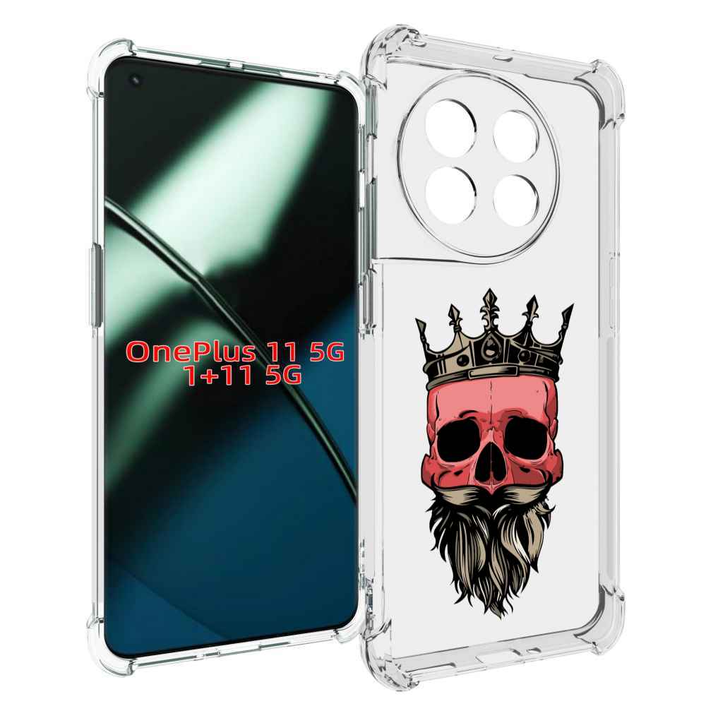 

Чехол MyPads бородатый красный череп мужской для OnePlus 11, Прозрачный, Tocco