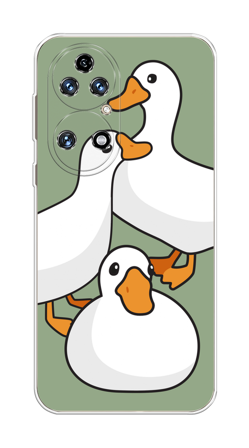 

Чехол на Huawei P50 "Утиное трио", Оранжевый;белый;серый, 6104950-1