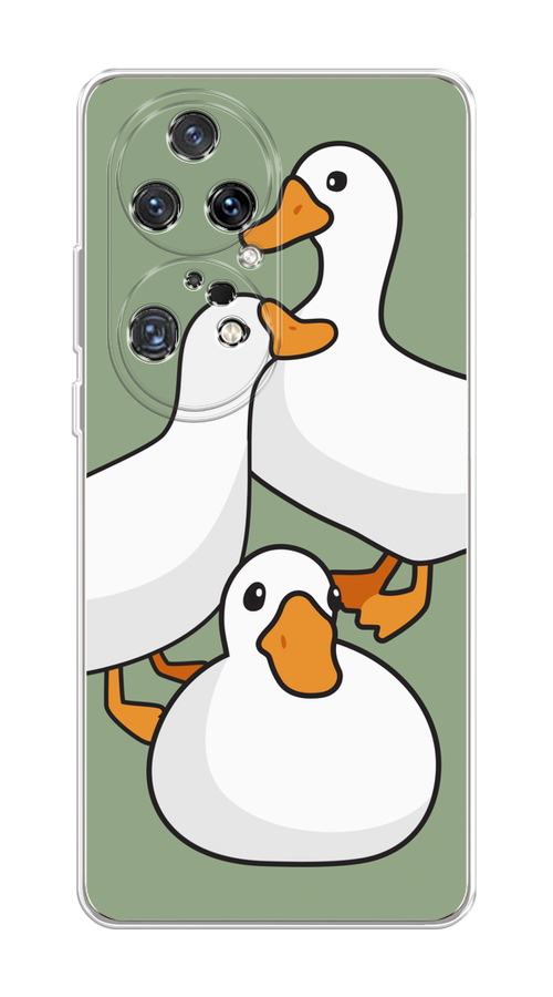

Чехол на Huawei P50 Pro "Утиное трио", Оранжевый;белый;серый, 6105050-1