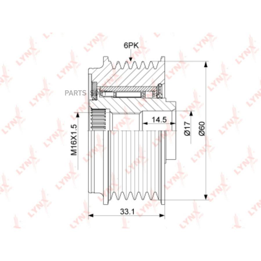 

Шкив генератора Hyundai Ix35/NF V/Sonata VI 05>15 Kia Carens III/Magentis/Sportage III 05>