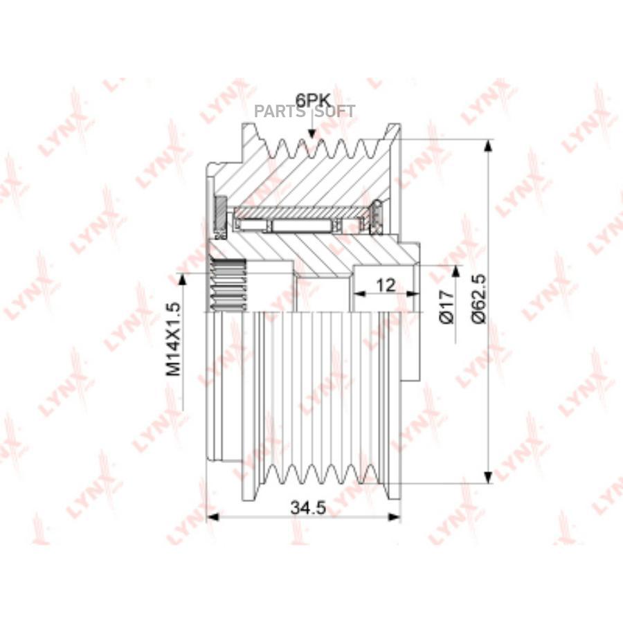 

Шкив генератора Hyundai NF V/Sonata VI 05>15 Toyota Auris/Corolla/Corolla / Allex 04>14 Ki