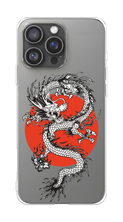 

Чехол на Apple iPhone 16 Pro Max "Восходящий дракон", Белый;черный;красный, 16350-1