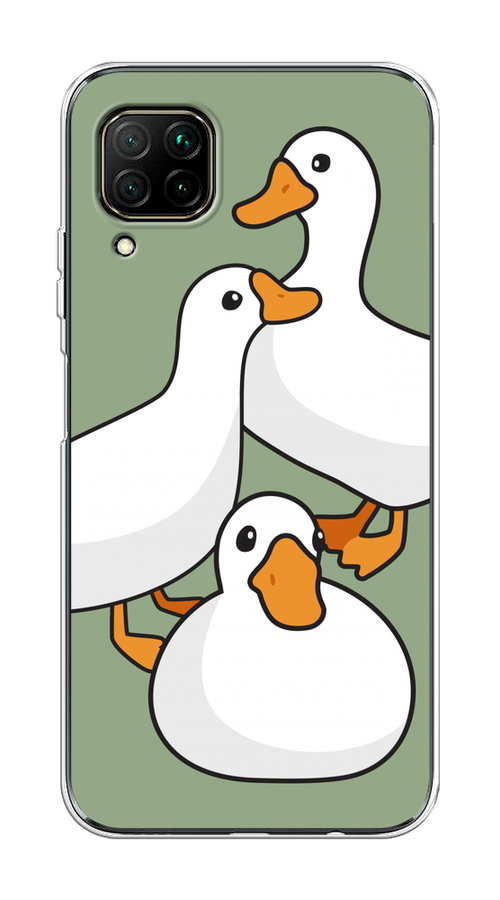 

Чехол на Huawei P40 Lite/Nova 6 SE/Nova 7i "Утиное трио", Оранжевый;белый;серый, 611850-1