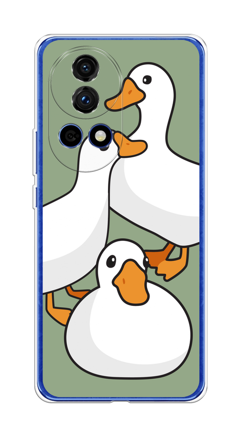 

Чехол на Huawei Nova 12 Pro "Утиное трио", Оранжевый;белый;серый, 6123150-1