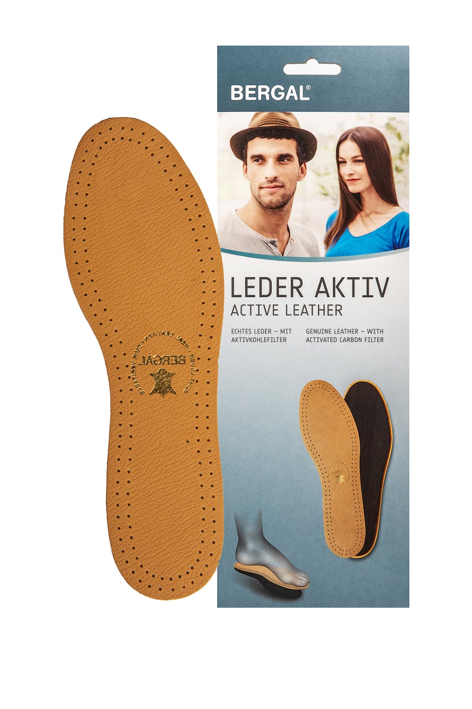 Стельки для обуви унисекс BERGAL Leder Aktive 36 RU
